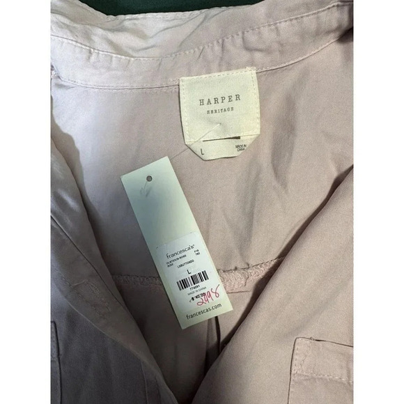 New Harper Heritage Button Up Women’s Top Size Large In Pink #0835 - Picture 7 of 9